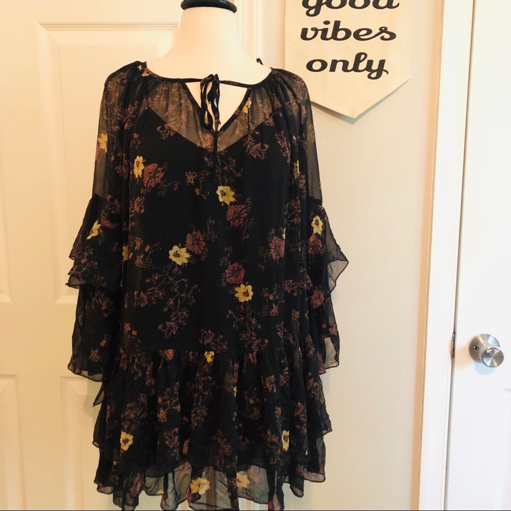 Free People Sunsetter Mini Dress Black - Size XS